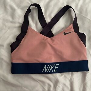 Nike Women's Coral and Black Sports Bra